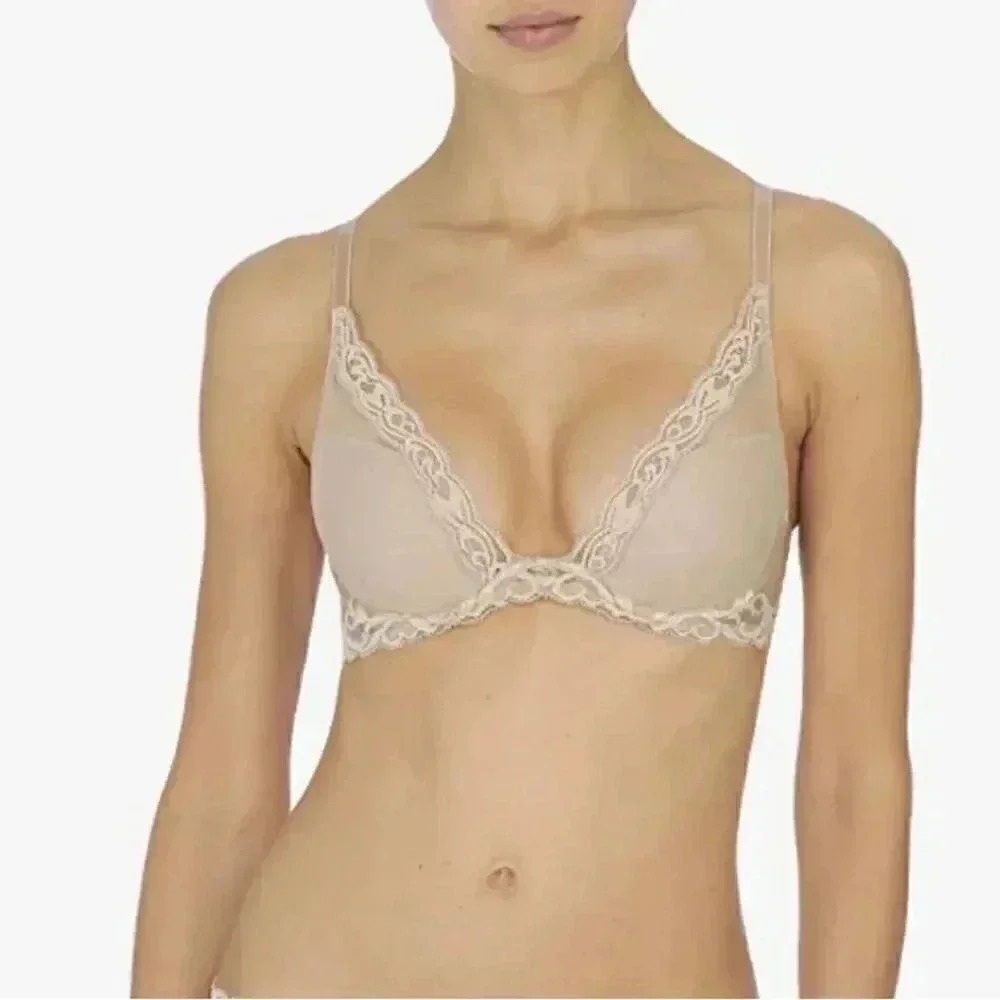 NWOT Natori Womens Feathers Contour Plunge Bra 36DD
